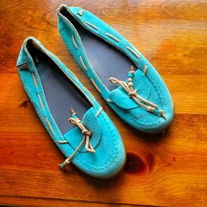 Teal surf siders Vans